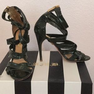 Green leather L.A.M.B heels